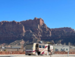 RV parked in front of a mountain at Water Canyon - thumbnail